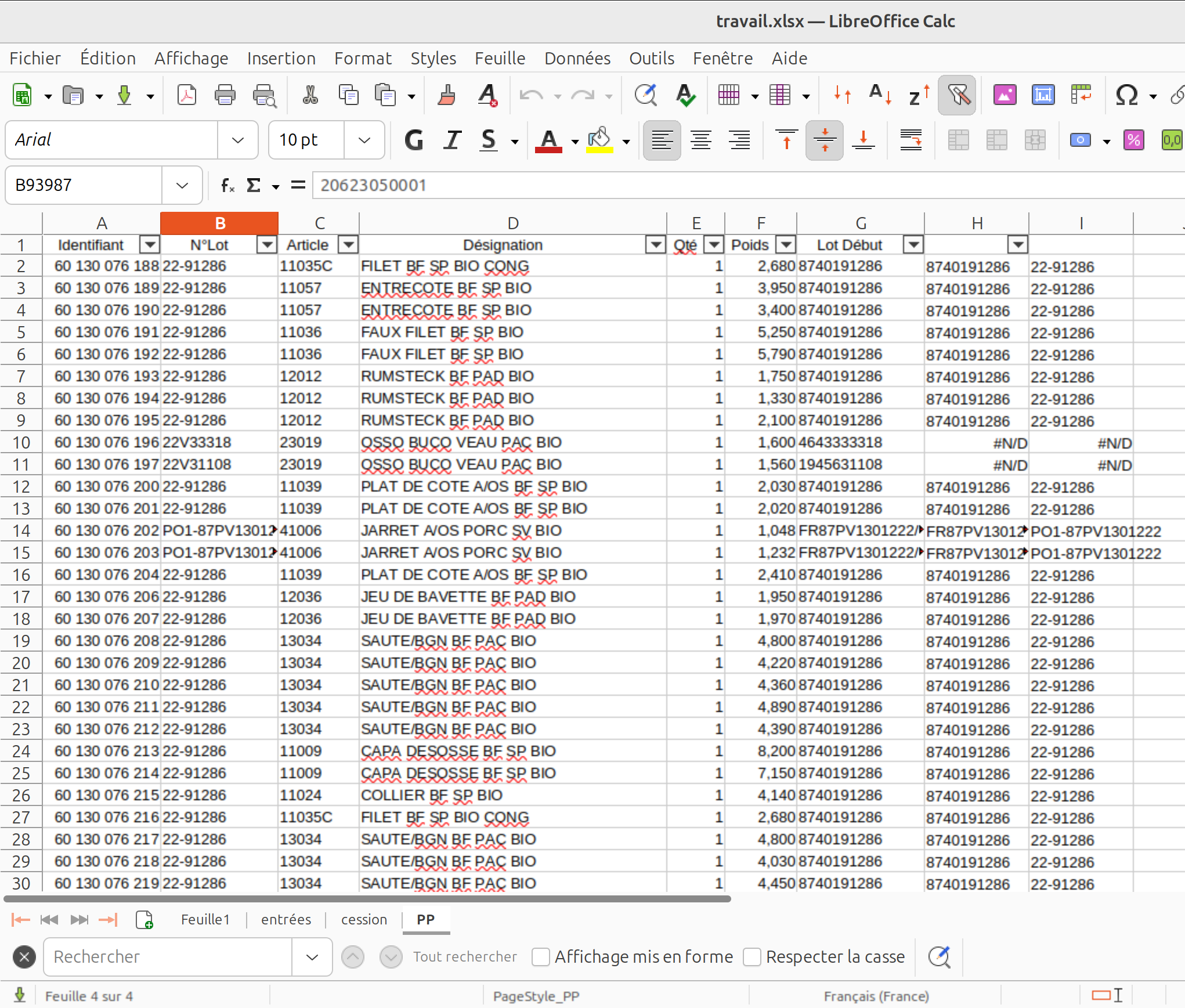 Rendement carcasse en atelier de découpe — ce que 15 mois de données révèlent