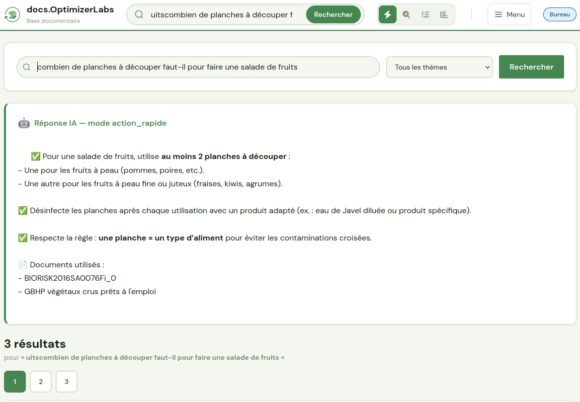 RAG - résultats action rapide